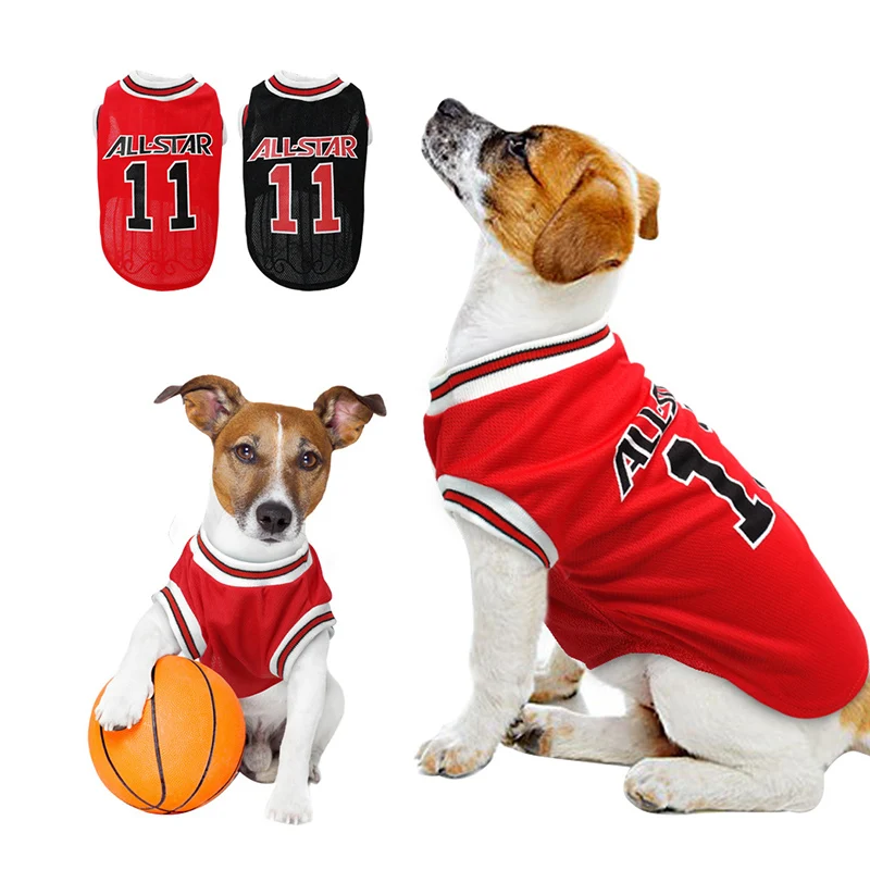 

Summer Dog Clothes Mesh Breathable Sport Dog Jersey Basketball Clothes Puppy T-Shirt Summer Pet Cat Shirts For Small Large Dogs