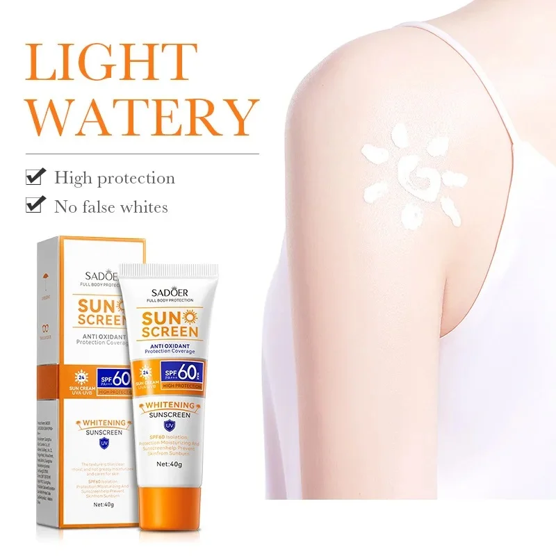 Spf 60+ Sunscreen For Face Body Sun Block Creams Sweat Proof Refreshing Non Greasy Solar Blocker Protector Sun Cream