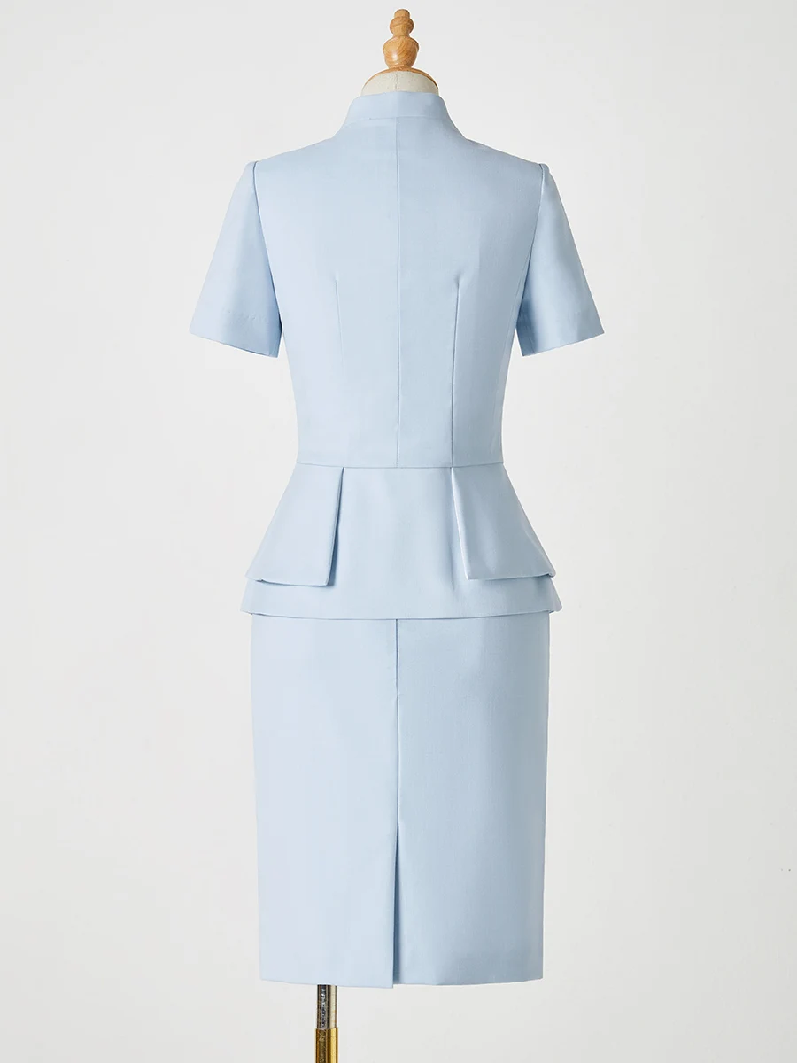 Xiangchun Bird Host Business Commute High End Blue Professional Suit Set Women Summer High Fashion Suit Jacket And Skirt
