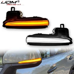 2pcs Dynamic Sequential Side Mirror Turn Signal Light Assembly For Toyota Alphard Vellfire AH30 Tacoma RAV4 Highlander white DRL