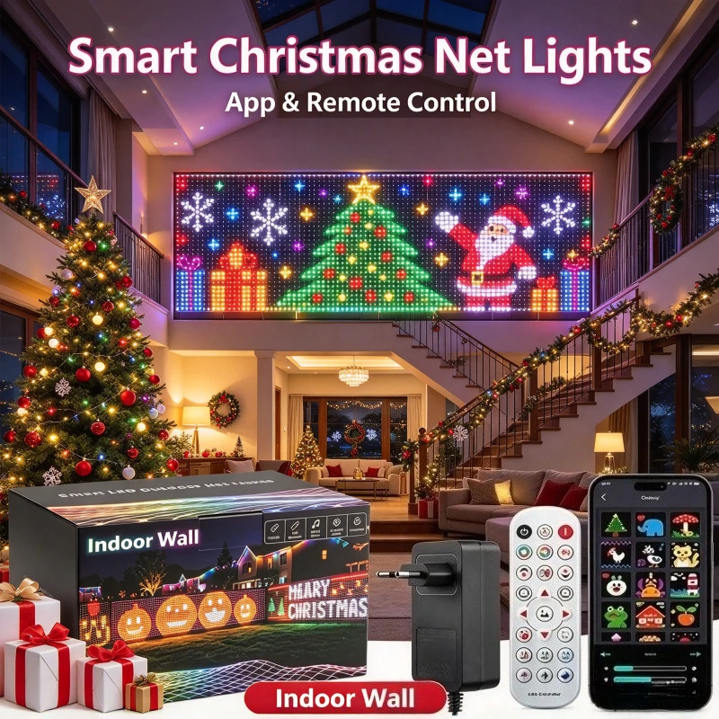 Smart Mesh Christmas Lights Color Changing Outdoor Decoration Waterproof Yard Garden Lighting for Lawn Pathway Walkway Decor