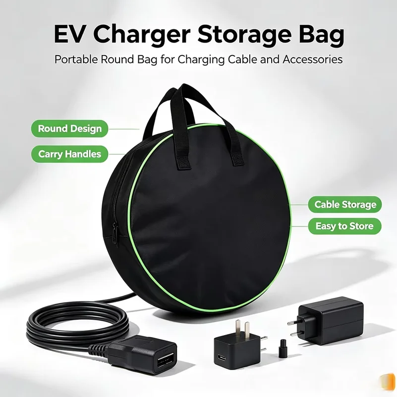 Oxford Fabric Waterproof Tool Pouch  Circular Portable Bag for Hardware Tools  Car Cable Storage