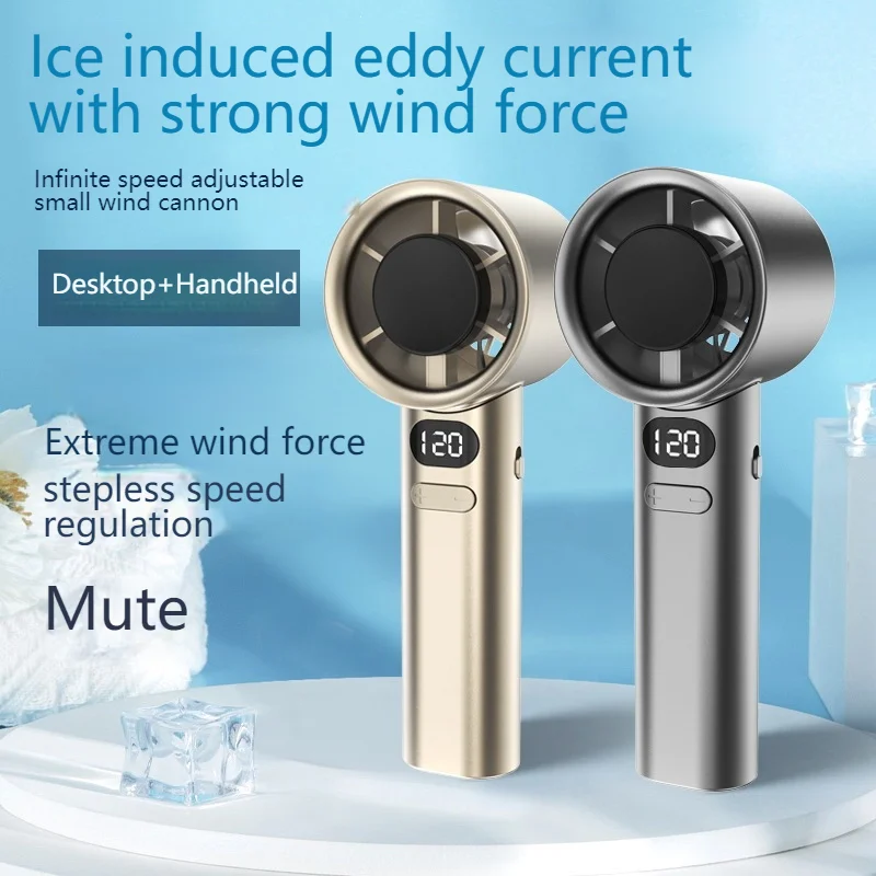 Ventilador de Mano Turbo Portátil, Mini Ventilador Personal sin Aspas Recargable por USB de Alta Velocidad para Viajes