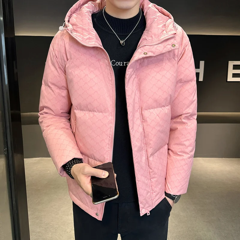 Doudoune d'hiver à capuche pour hommes, chaude et épaisse, rembourrée en coton, manteau à la mode et polyvalent, résistant au froid