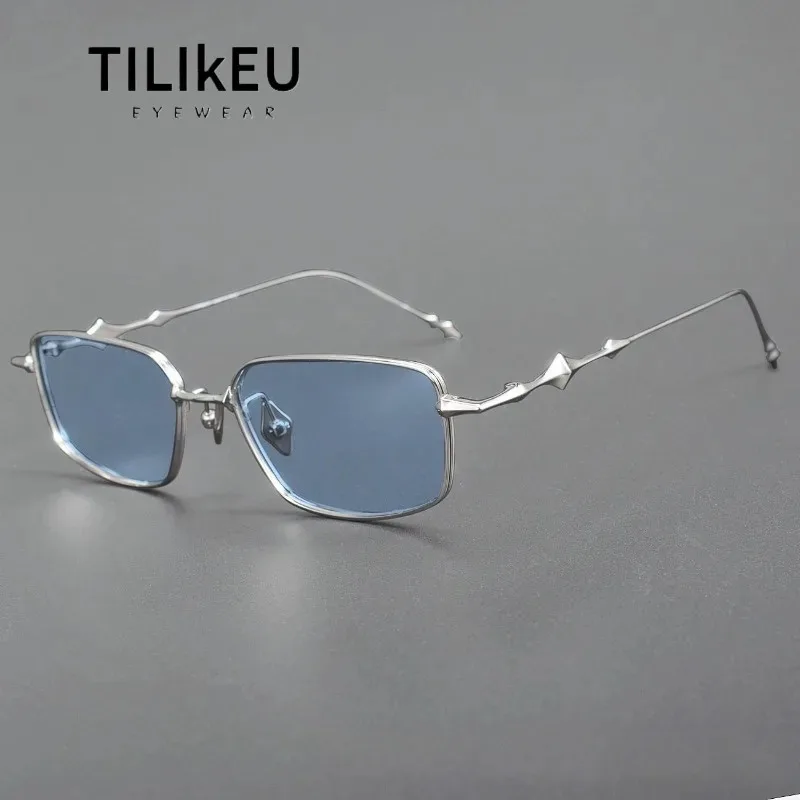 

Винтажные популярные дизайнерские солнцезащитные очки из чистого титана для мужчин и женщин, модные оптические оправы, солнцезащитные очки для путешествий с УФ-защитой