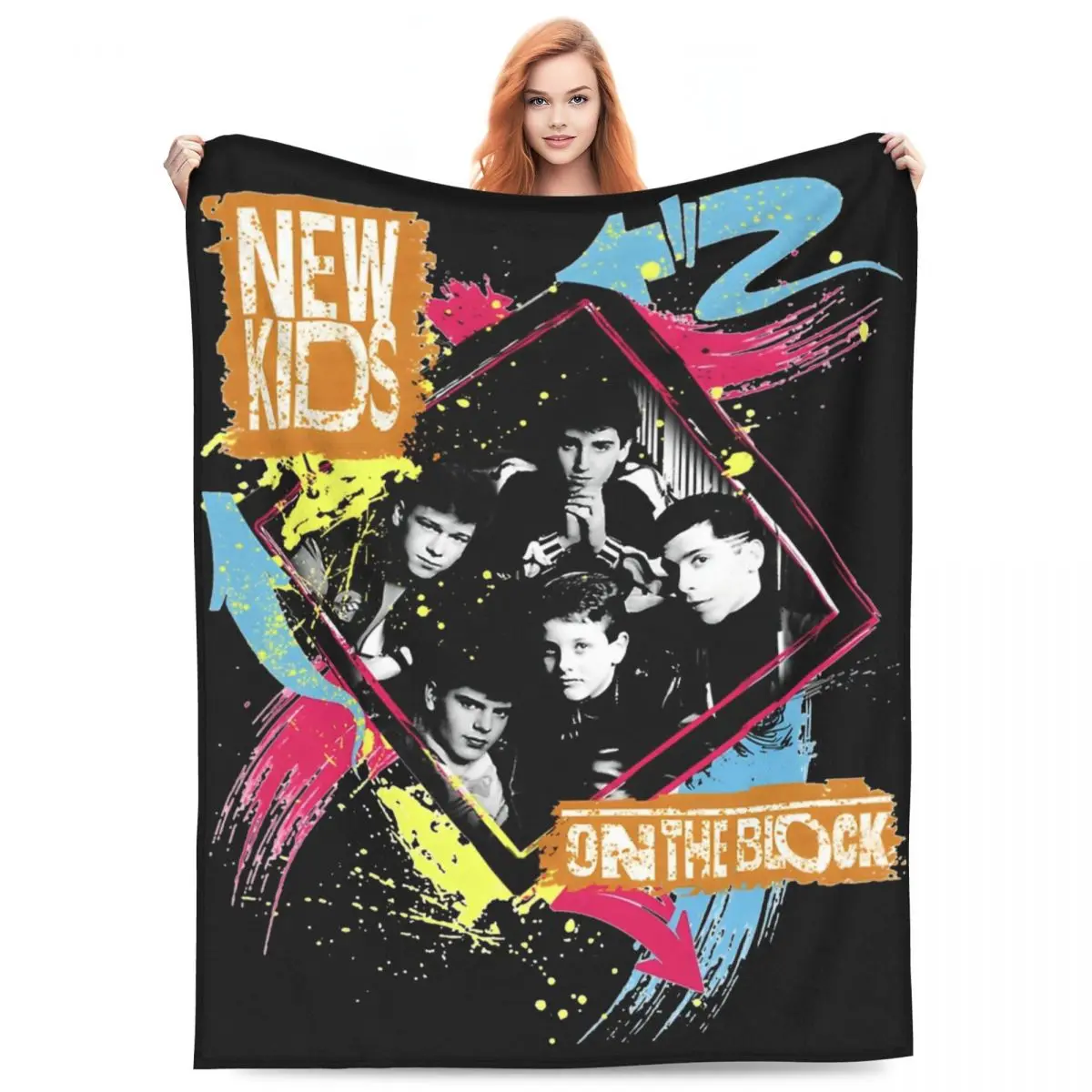 Relax New Kids On The Block Tour Album Blanket Merch Room Decorative NKOTB Rock Band Throw Blankets Lightweight Thin Velvet