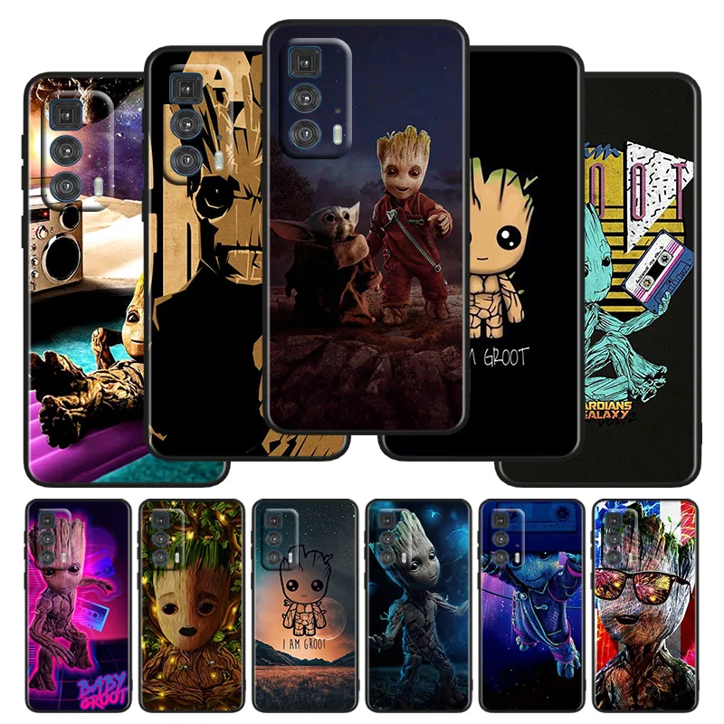 Marvel Groot Cute Phone Case For Motorola G E7i Stylus Power One Plus E Edge X S 30 20 Fusion Plus Lite Pro Black