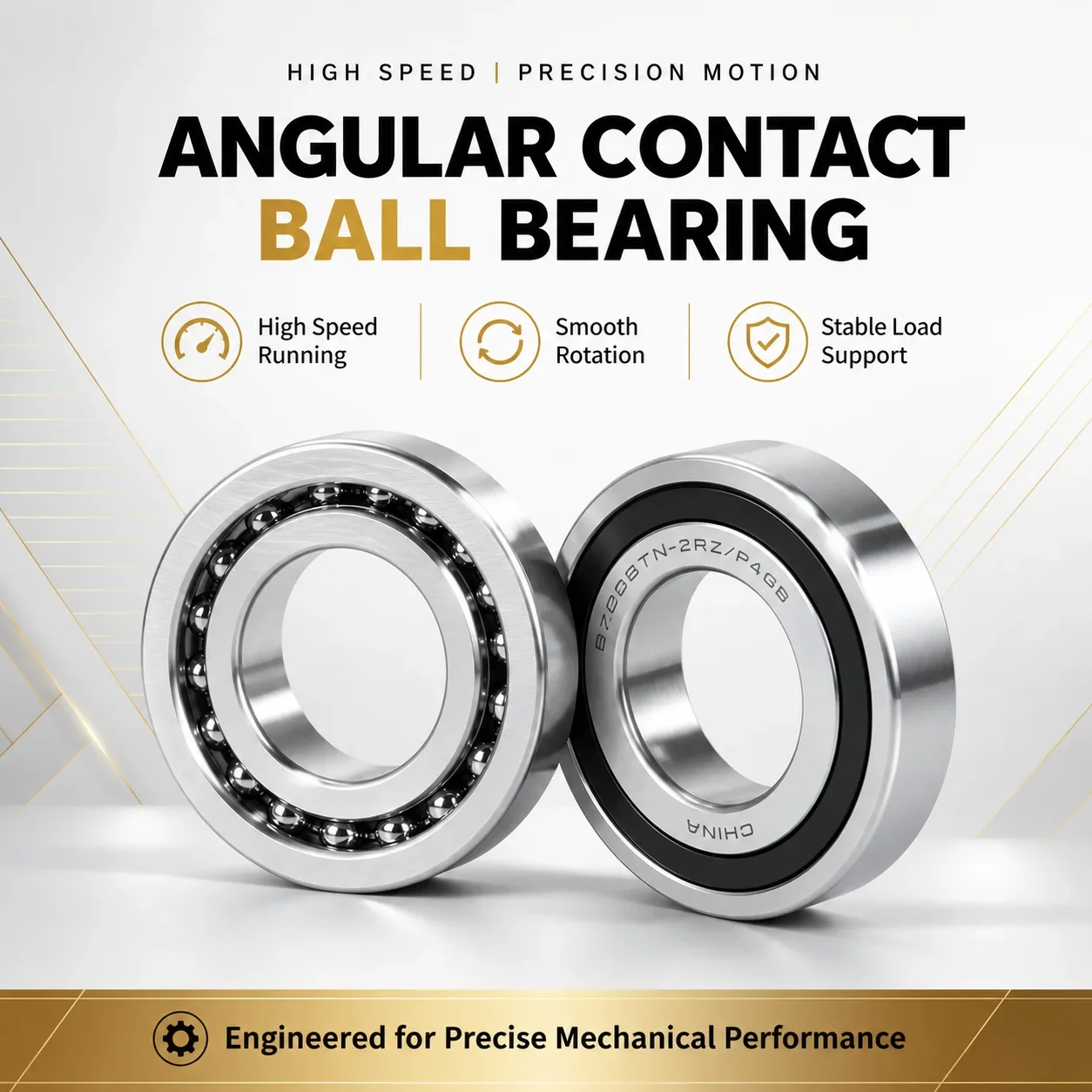 Angular Contact Ball Bearings BS4090 BS4575 BS45100 BS50100 BS55100 BS55120 BS60120 TN