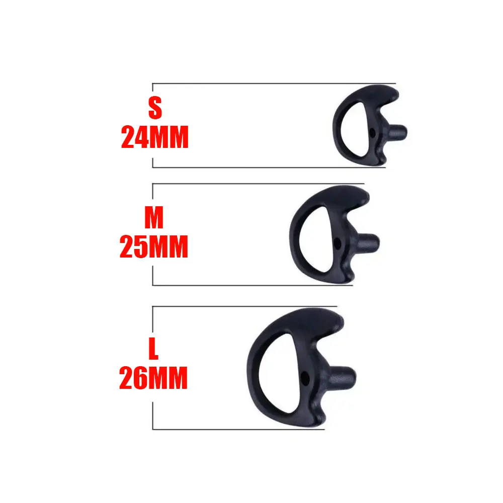 2Pcs Ear Molds Soft 2-Way Radio Earmold Replacing Earpiece Insert for Acoustic Coil Tube audio kits Headphone Accessories