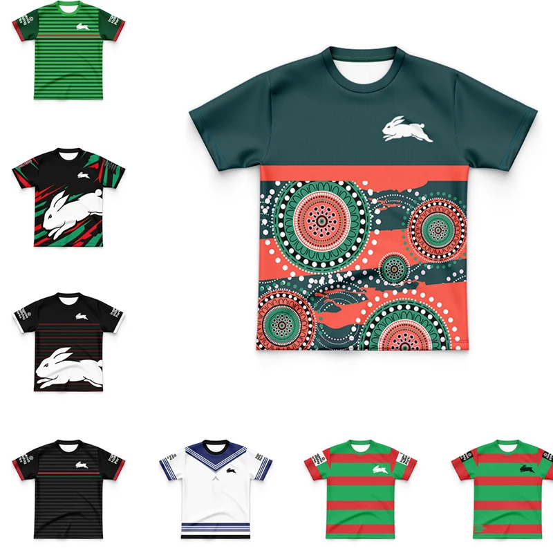 

South Sydney Rabbits 2024 Anzac Round jersey S-5XL, high-quality home and away rugby children's short sleeved NRL Classic Legion