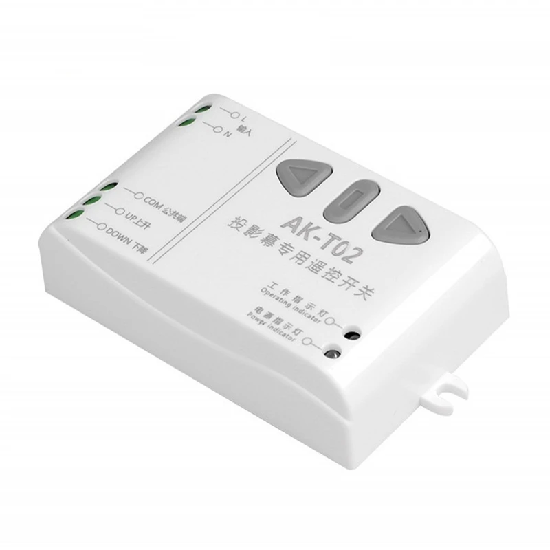 AC85-250V Motor Remote Switch Controller Projection Screen Motor ABS 433 UP Down Stop Forwards Reverse Stop