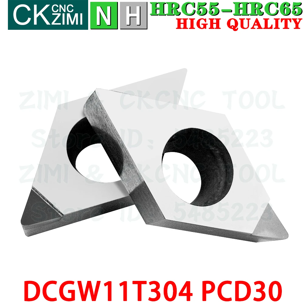 DCGW11T304 PCD30 DCGW11T304 PCD  إدراج PCD الماس أدوات إدراج أدوات CNC الميكانيكية لقطع المعادن مخرطة أدوات DCGW للألمنيوم النحاسي