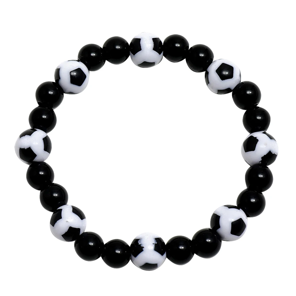 

Soccer Beads Bracelet for Men Plastic Resin Charm Jewelry Minimalist Style Cool Accessory Football Fan Bracelet