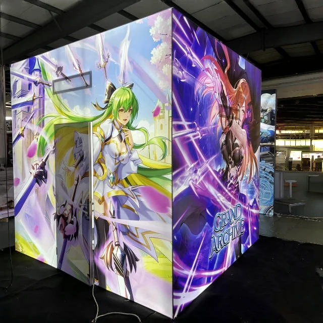 Premium Anime Expo Booth Design SEG Tessuto stampato e LED retroilluminato personalizzato