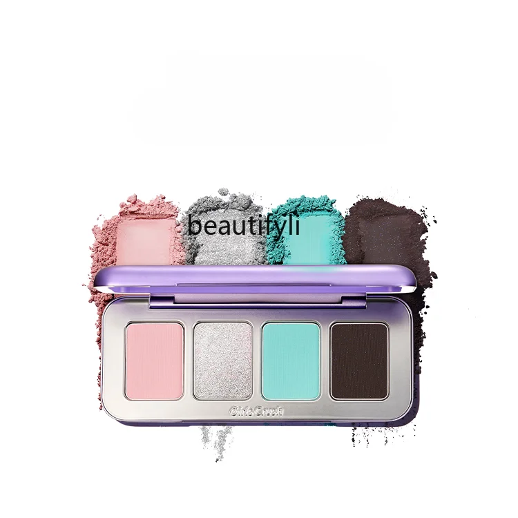 

Four Color Eyeshadow Palette Denim Trap Flash Blue Pearlescent Novice Crouching Silkworm Sequins