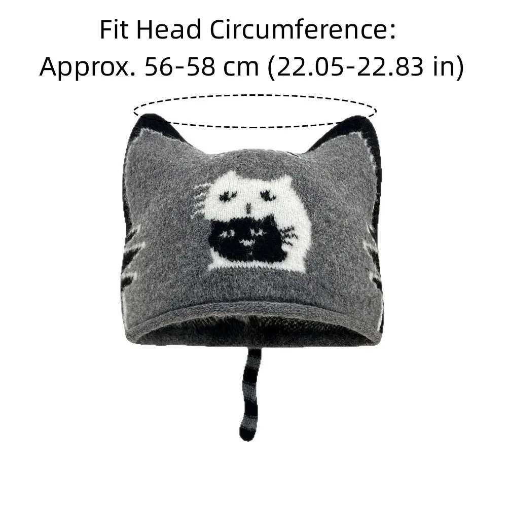 Sweet Kawaii Cute Cat Beanie Thick Animal Pattern Lovely Ears Bonnet Multi Colors Small Look Winter Painter Cap Women 5