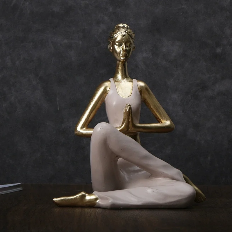 

Resin Yoga Girl Figures Statue Exercise Figure Handicraft Figurine Crafts Unique Home Decor Meditation & Wellness Enthusiasts