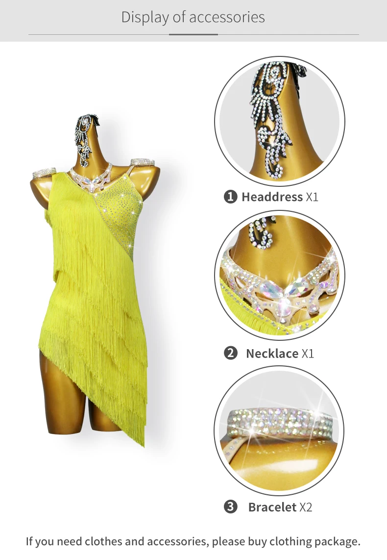 2026 Bühnenkleid für Damen, Lateinamerikanisches Tanzkostüm, Mädchen-Ballroom-Tanzkleidung, Rock, Party- und Übungskleidung, Samba, Abschlussball, Sport, Fransenanzug – Detail 5