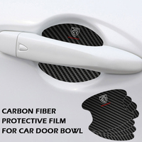 4PCS Car Door Handle Bowl Scratch Protector Carbon Fiber Stickers For Peugeot 206 307 308 3008 207 208 407 508 2008 5008 107 106