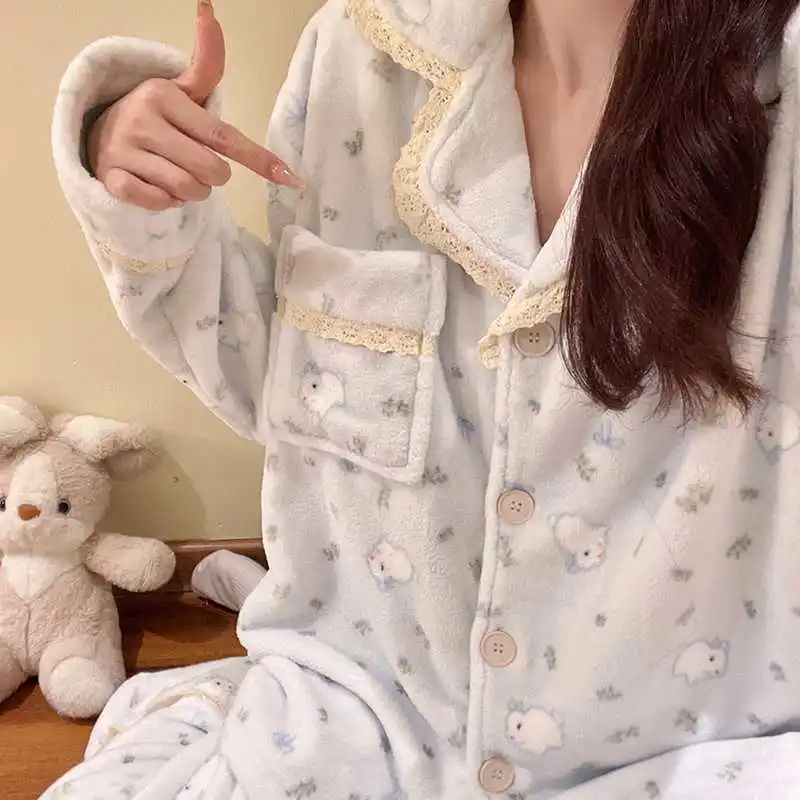 thickened-fleece-coral-velvet-sleepwear-women's-winter-new-style-princess-warm-flannel-home-clothes-long-sleeve-long-pants