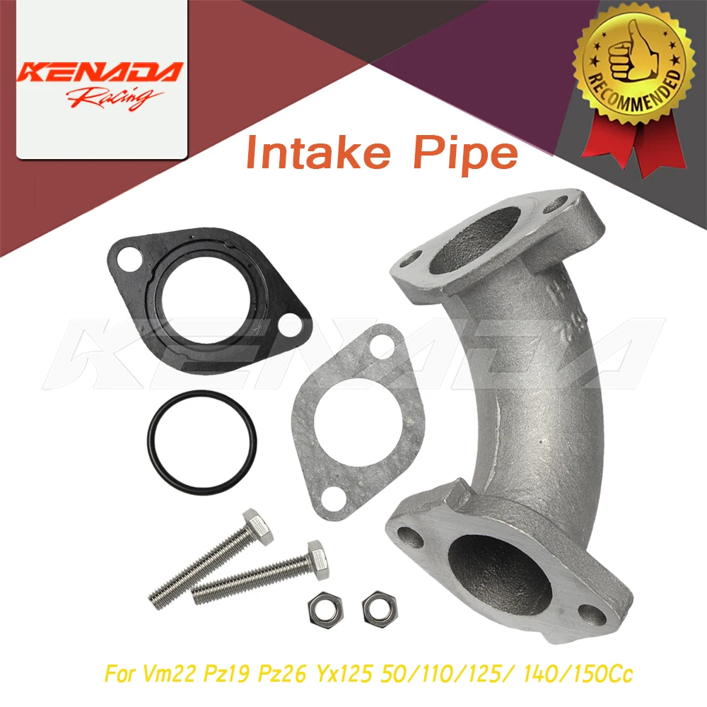 For Vm22 Pz19 Pz26 Yx125 50/110/125/ 140/150Cc Intake Pipe Manifold With Gasket Screw Kit Kazuma Atv Lifan Yx Pit Dirt Bike