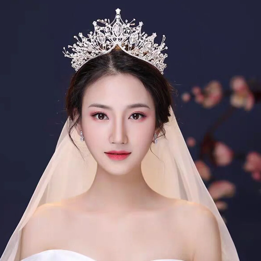 

Shining Alloy Crystal Rhinestone Wedding Crown Decorative Crown for Bride Lightweight Durable Wedding Accessory
