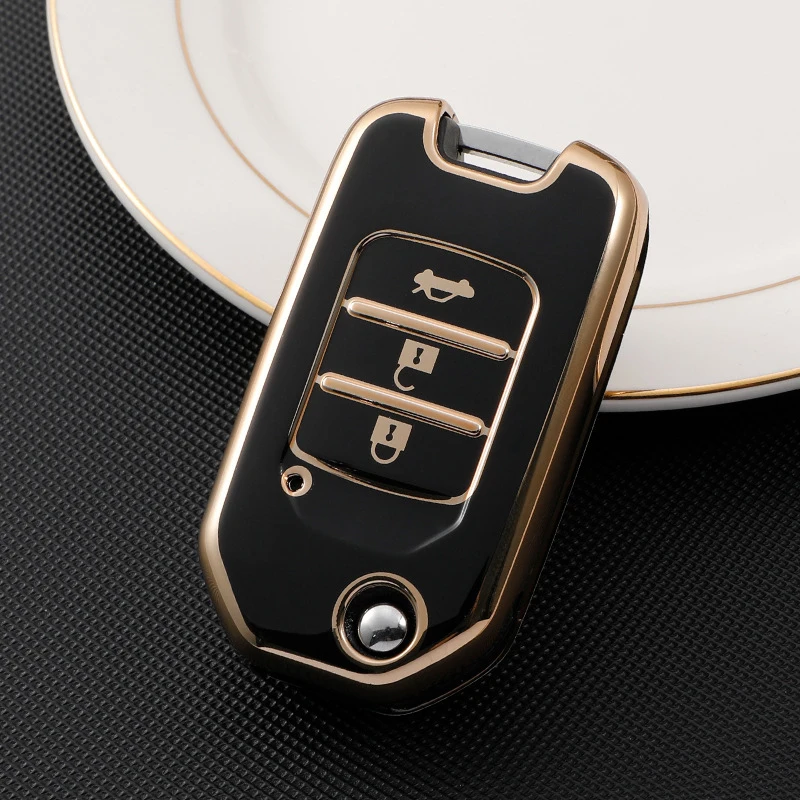 Car 2 Button Fob Key Case Cover For Honda Accord 2013 2014 2015 2016 2017 Civic 2016-2021 CR-V CRV HR-V XR-V Jazz Fit City