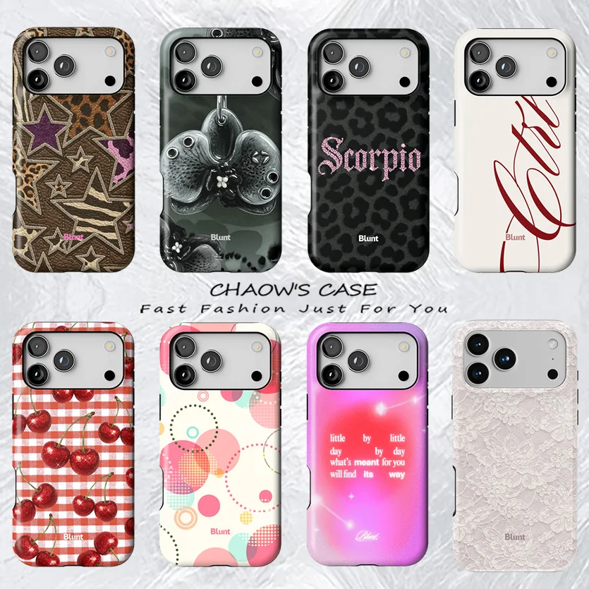 

Luxury Blunt Vintage Cherry Gingham Art Phone Case for iPhone 17 17e 16e 16 15 14 13 12 11 Air Pro Max Plus Double-layer Cover