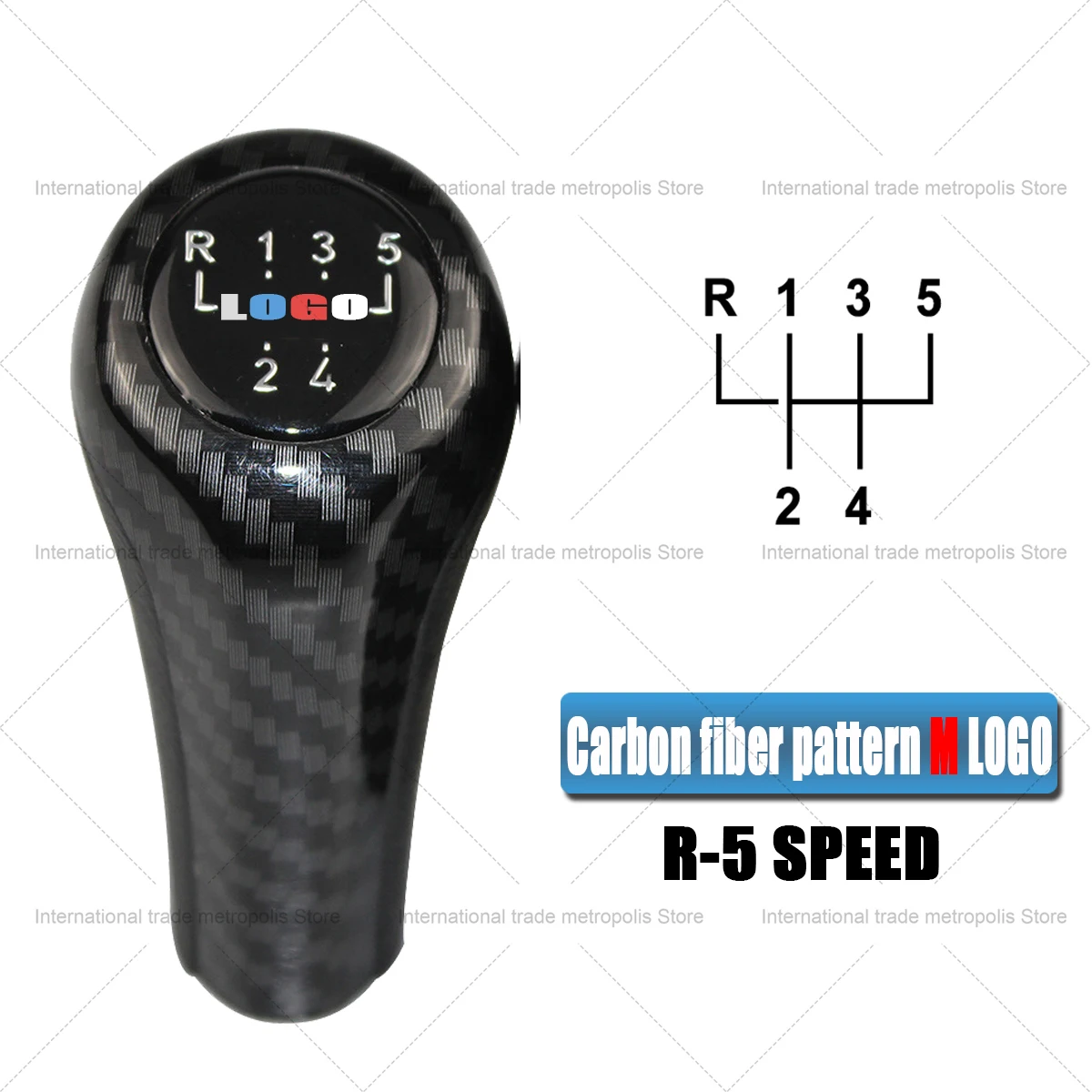 Carbon Fiber Pattern 5/6 Speed Leather Gear Shift Knob Manual for BMW E46 E90 E92 E39 X1 M Car Handle Gearbox Stick Knob