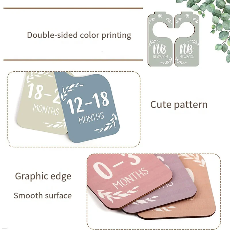 CYGJ-16PCS Wooden Baby Closet Dividers Baby Clothes Organizer Newborn Supplies For New Parents