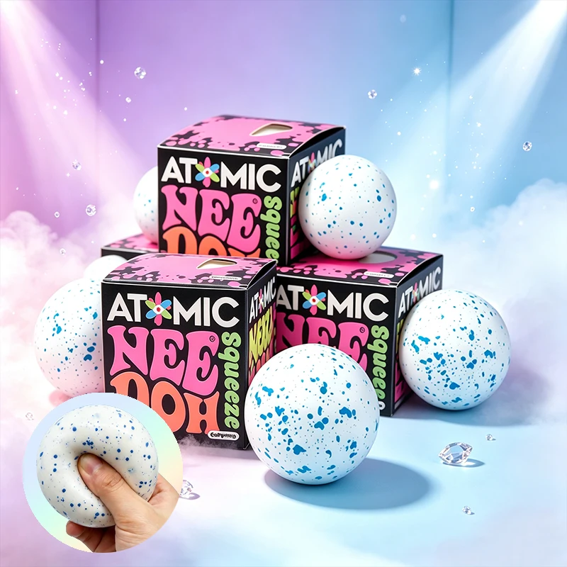 Needoh Snow Dotted TPR Flour Filled Stress Ball Fast Rebound ASMR Anxiety Relief Fidget Vent Ball For Adults High Stress Workers