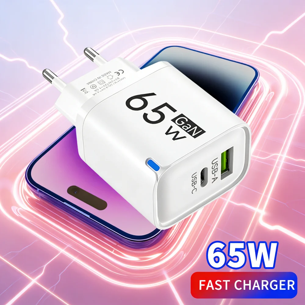 Samsung 65W Dual Ports USB C Quick Charge 3.0 Type C USB Phone Fast Charger Travel Portable Plug Wall Adapter For iPhone Xiaomi Samsung - Aliexpress Deal