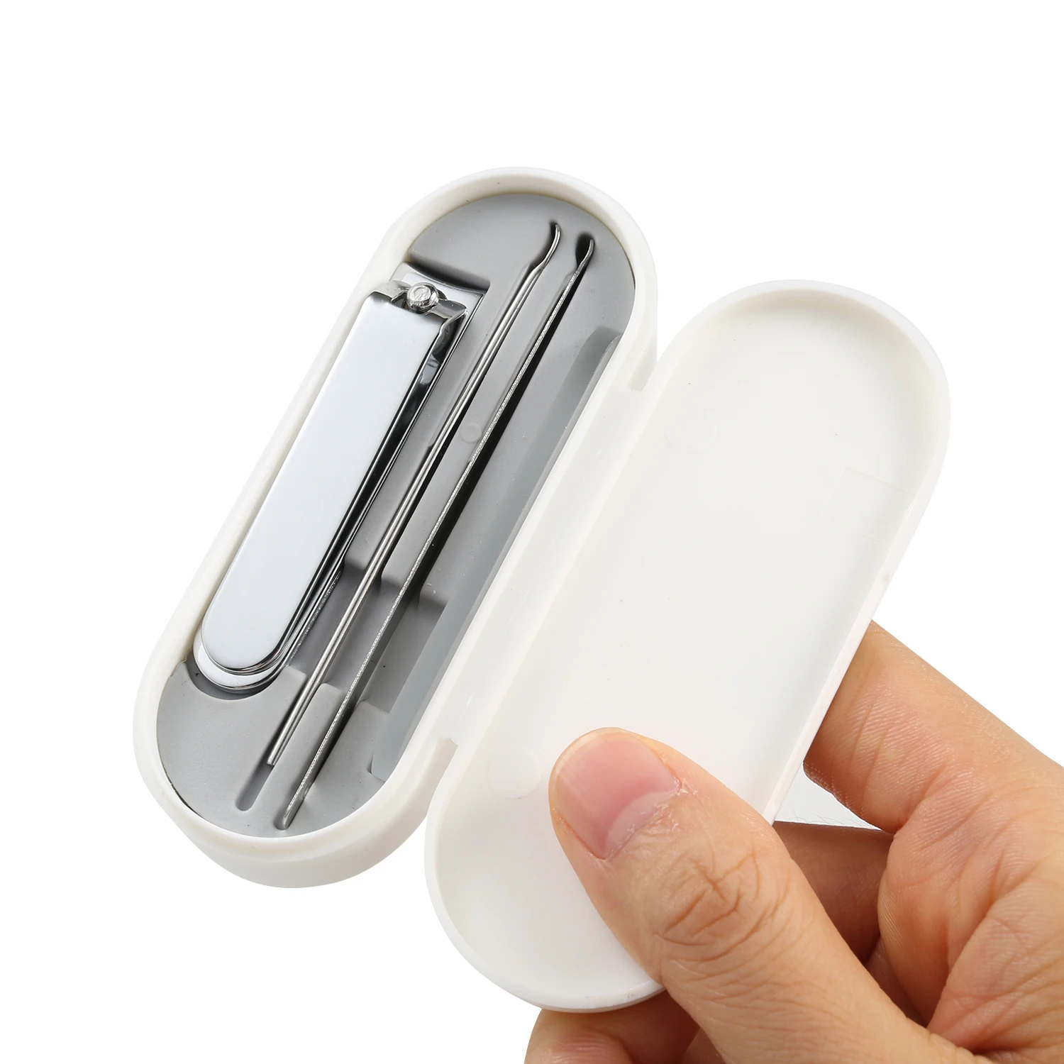 Set di tagliaunghie da 4 pezzi Set di lime per unghie in vetro nano con scatola di immagazzinaggio per strumento di cura personale per manicure per regalo da viaggio