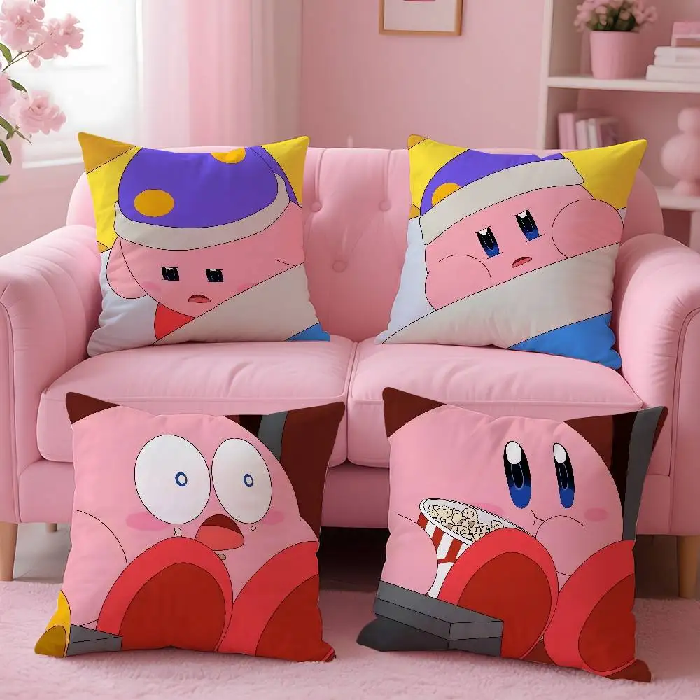 

MINISO K-Kirby Pillow Case Skin-Friendly And Comfortable Fabric Pillowcase Lnvisible Lilky Zipper
