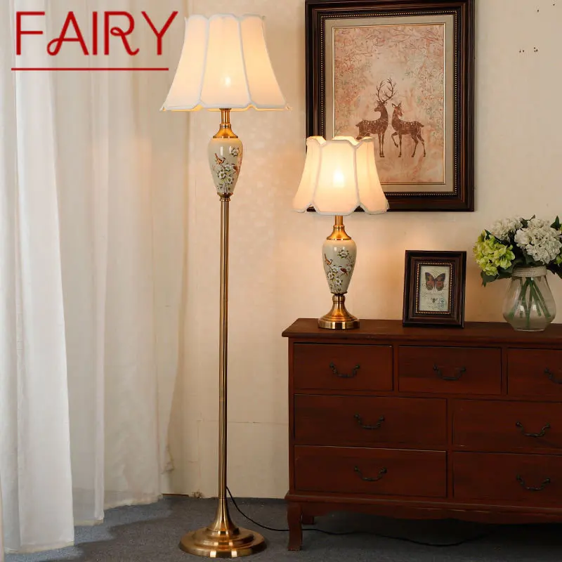 FAIRY Chinese Ceramics Floor Lamps Standing LED Modern Creative Fashion Table Light For Home Living Room Bedroom Bedside