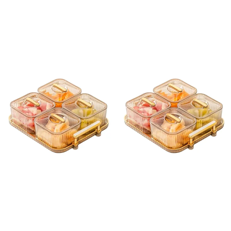 

BYBS-2X Multifunctional Party Snack Tray For Fruits,Nuts,Compartment Party Platter,Divided Serving Bowl With Lid C