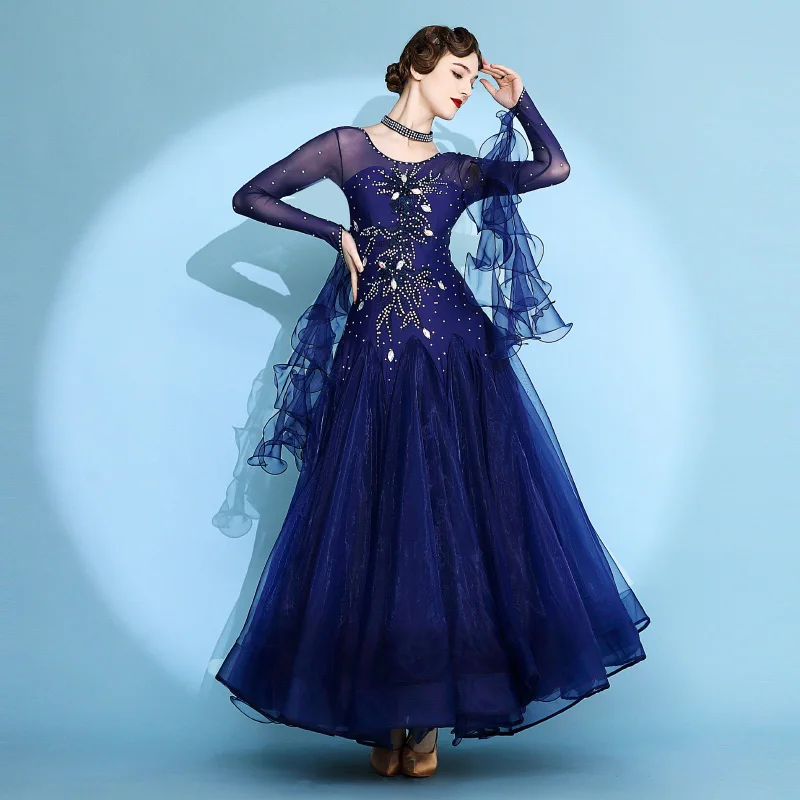 

2023 New Ballroom Dance Competition Dress Dance Ballroom Waltz Dresses Standard Dance Dress S7080