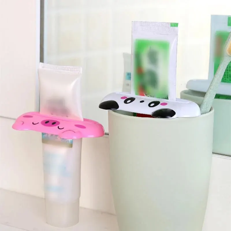 Cartoon Animal Toothpaste Squeezer Oral Care Tube Cosmetics Rolling Squeezing Dispenser Facial Cleanser Press Tooth Paste Holder