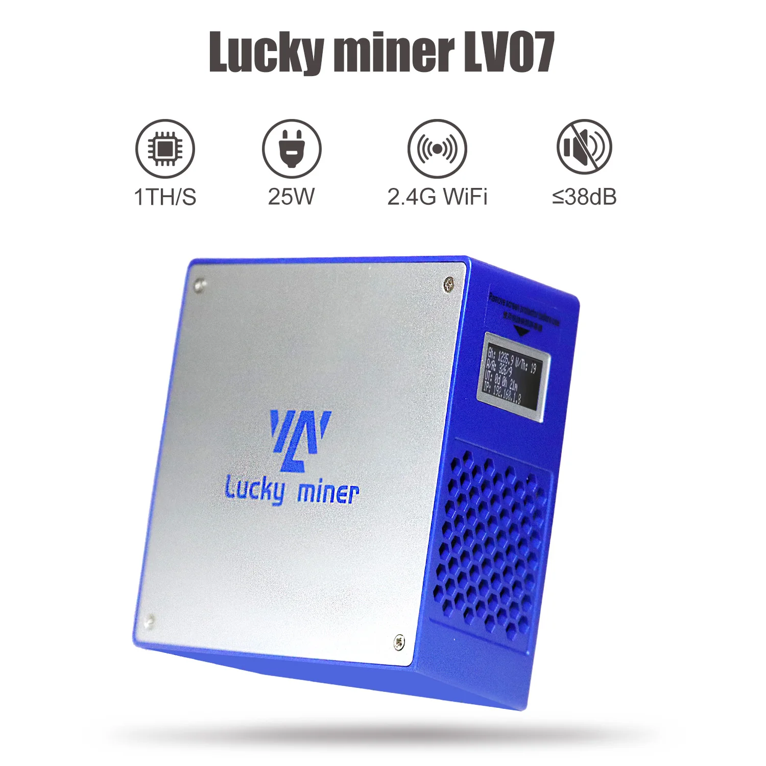 Lucky Miner LV07 1TH/S Bitcoin Miner 25W Low Power BTC Solo Miner SHA256 ASIC Crypto Mining Machine WiFi Home Use 2026 New