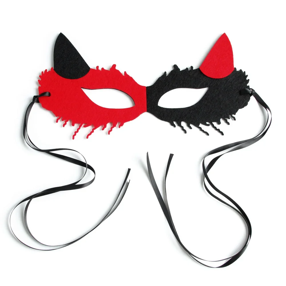 Halloween halbes Gesicht Dämon Horn Fuchs Maske Weihnachten Geister party