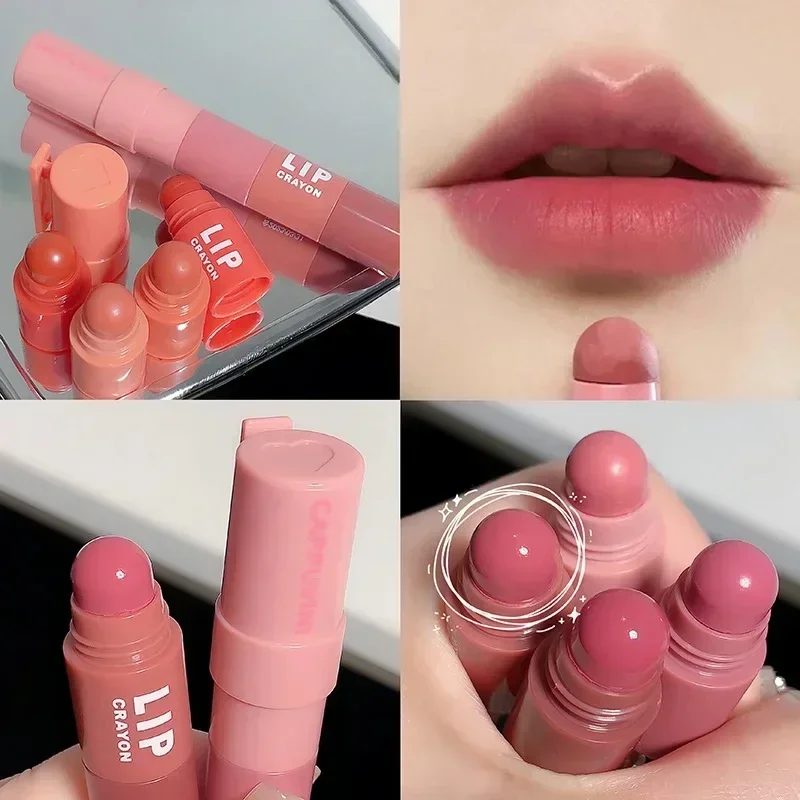 4pcs Lipstick Korean Girl Group Crayon Lipstick Long Lasting Matte Lip Makeup Tint Easy To Color 3D Sexy Waterproof Lipgloss