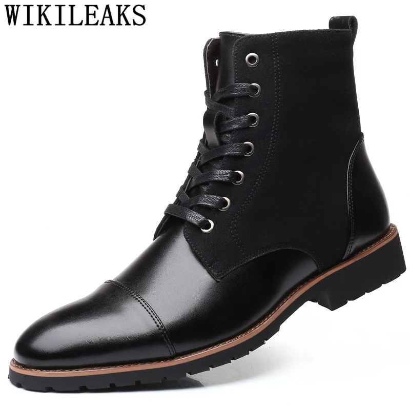 Mens Winter Shoes 2024 Western Ankle Boots Men Leather Boots Men Chelsea Botas Militar Hombre Bota Masculina Veiligheidsschoenen