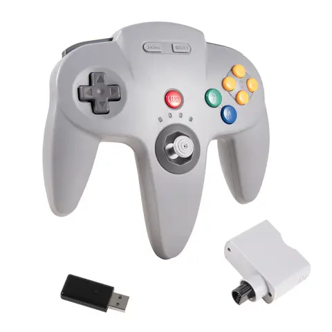 N64 스위치 온라인 Windows PC Mac Raspberry Pi용 USB 및 N64 어댑터가 포함된 럼블 리모컨에 내장된 2.4 GHz 무선 N64 컨트롤러