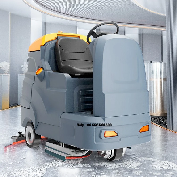 Double Professional Brush Floor Scrubber Strong Durable Industrial Grade Floor Cleaning Machine