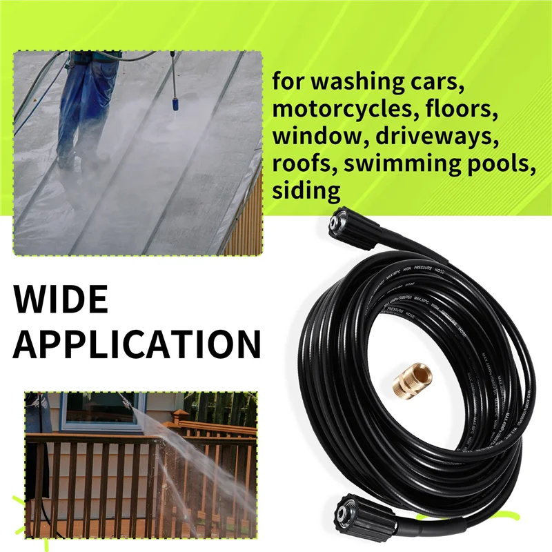 ABAG Pressure Washer Hose Quick Connector Hose And Extension Coupler For Swimming Pools Siding Washing Cars Floors