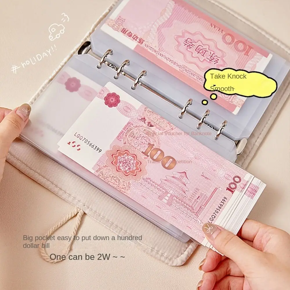 Save Money 100 Envelopes Money Saving Challeng Rose A6 Mini Binder Savings Challenge Cloth Large Capacity Budget Binder Children