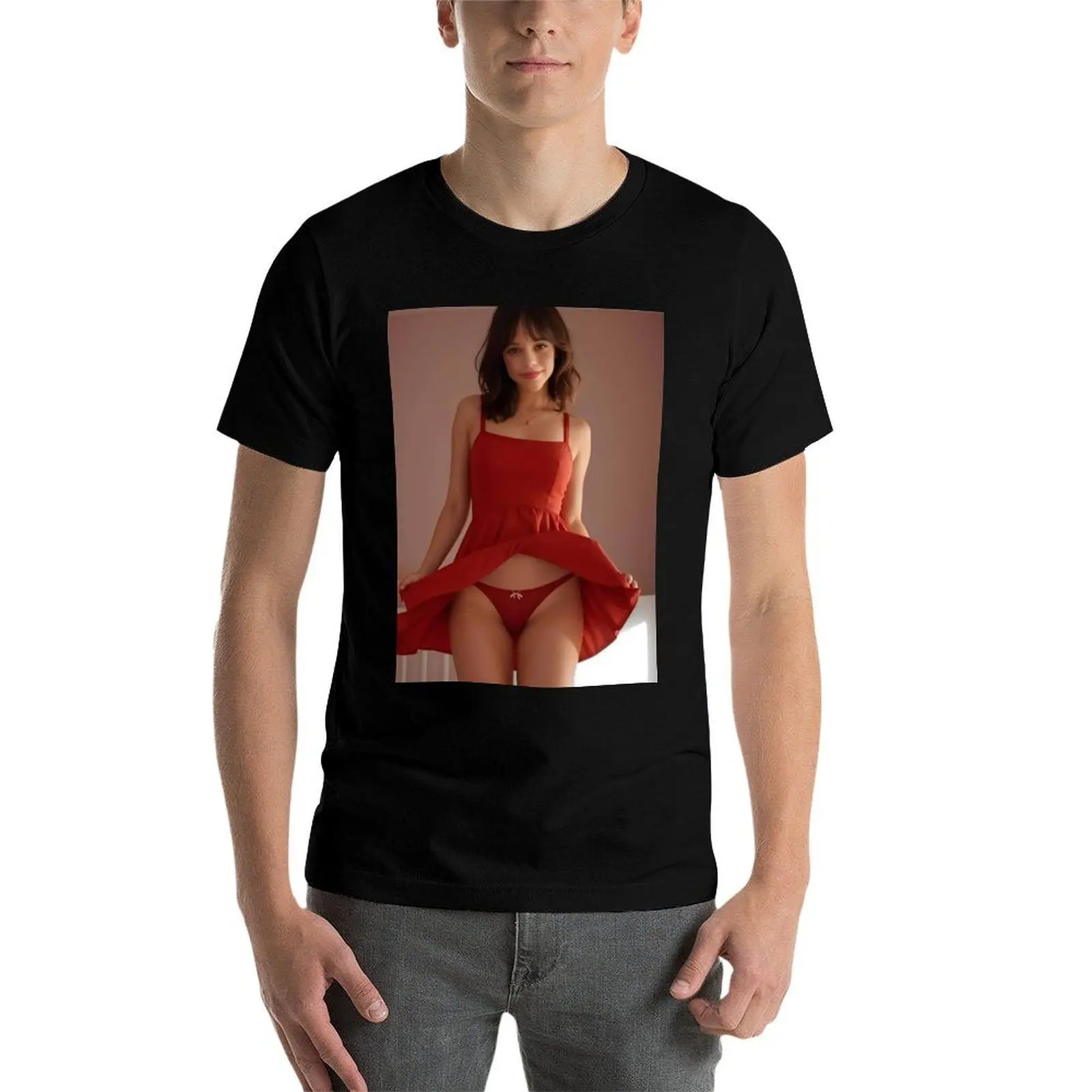 تي شيرت جينا أورتيجا اللطيف للرجال تي شيرت قطن 100% تي شيرت رجالي فاخر