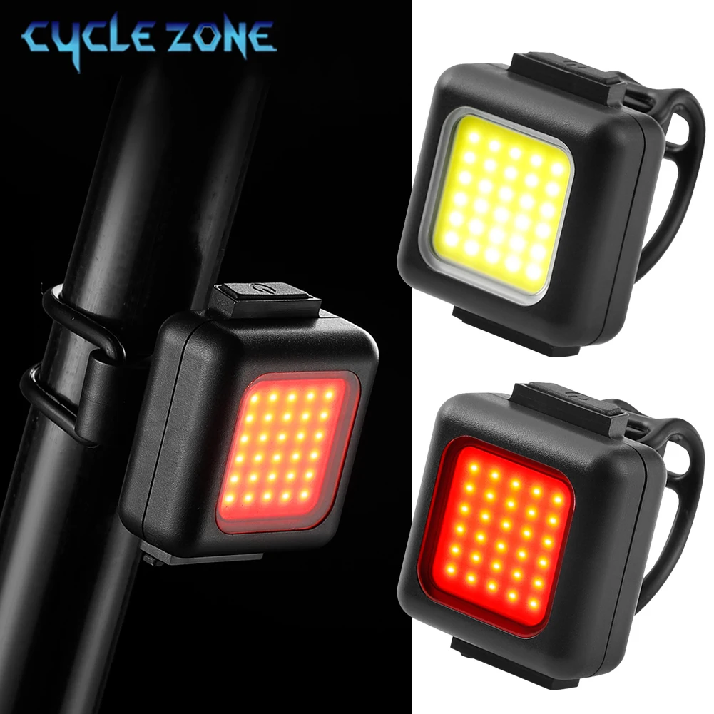 Bicycle Light Set Type-C Charging Headlight Taillights Easy to Install 3 Lighting Modes MTB Bike Front Rear Light Warning Set