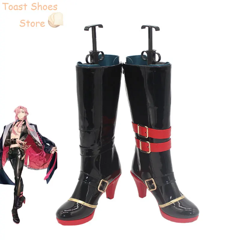 

Game Nu Carnival Aster Cosplay Shoes Halloween Carnival Boots Cosplay Prop Anime PU Leather Shoes Costume Prop