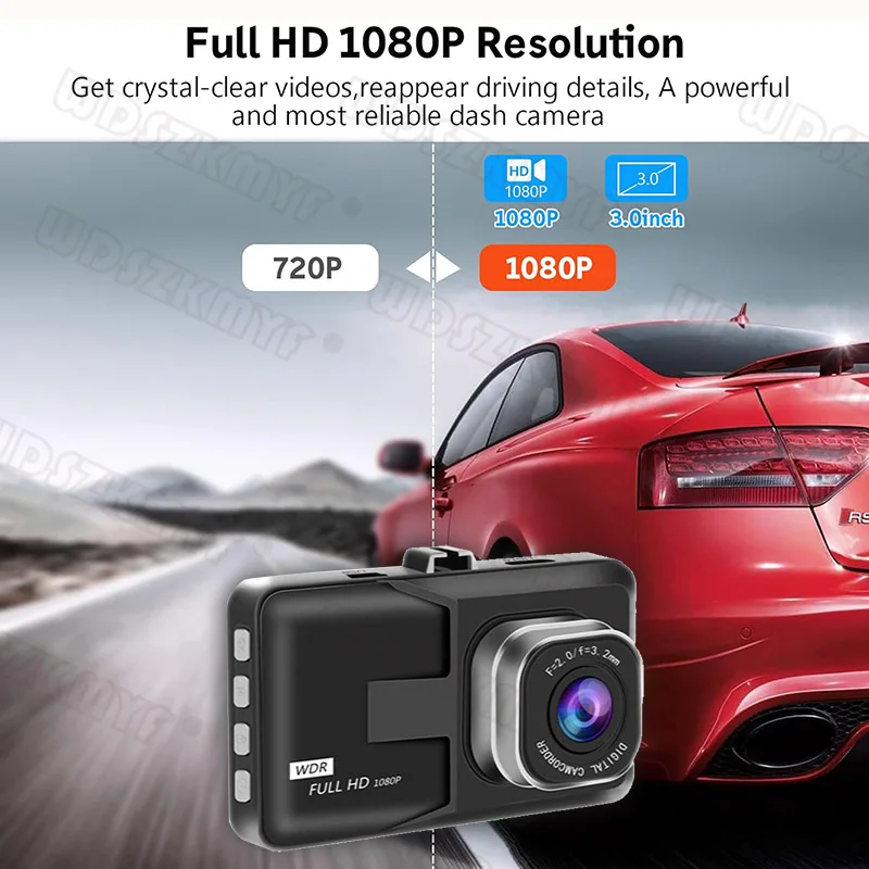 3inch Car DVR Camera 24H Video Recorder Front and Rear View camera for car Dual Lens HD Cycle Recording 24H Dash Cam Black Box